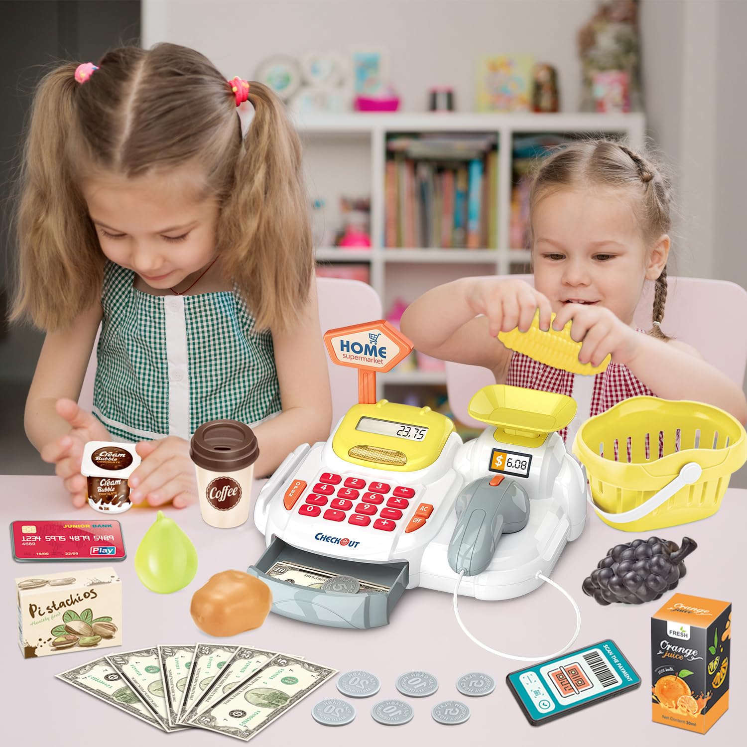 Supermarket Smart Cash Register Toy Cash Register 36PCS