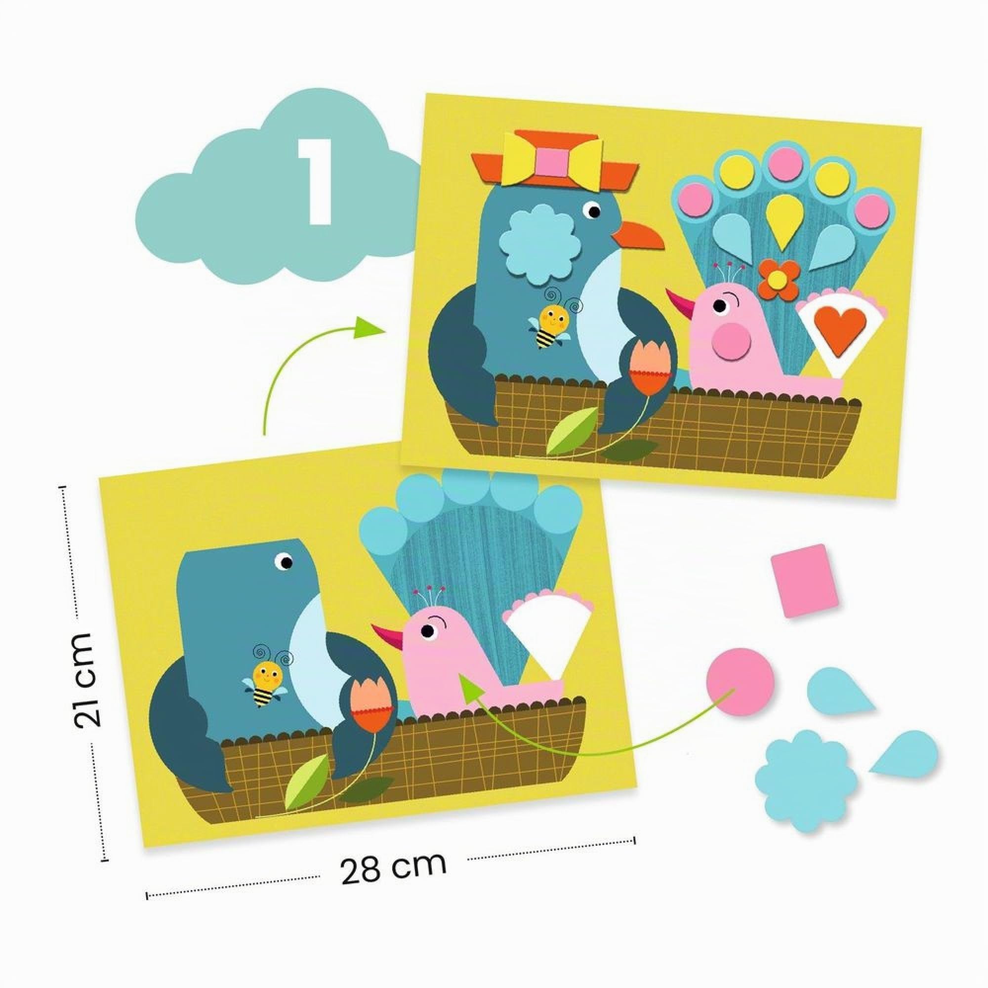 Juego de 6 actividades creativas para niños El gato y sus amigos - Djeco
