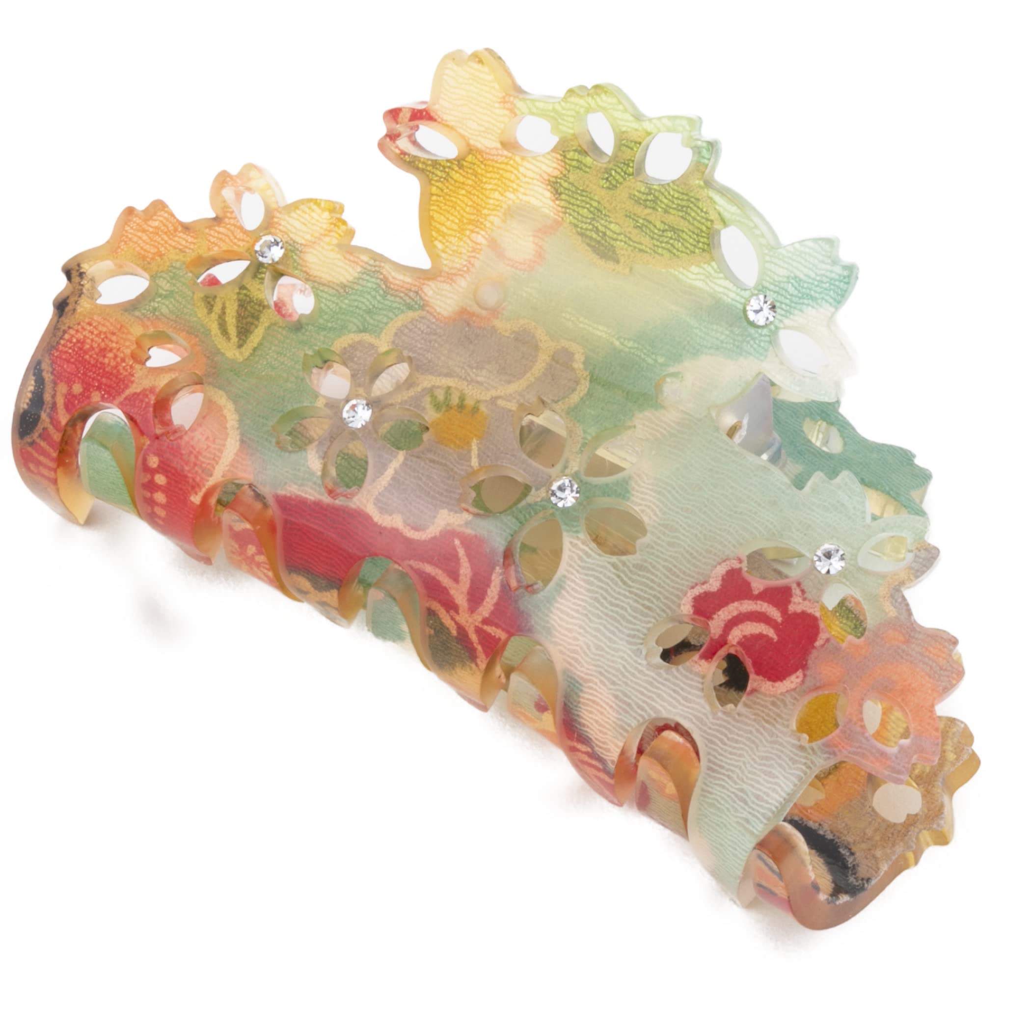 Hair Claw Clip for Women Girls Flower Banana Cute Kawaii Aesthetic Small Hair Clip for Thin Hair (182SAKURA Small/Blue)