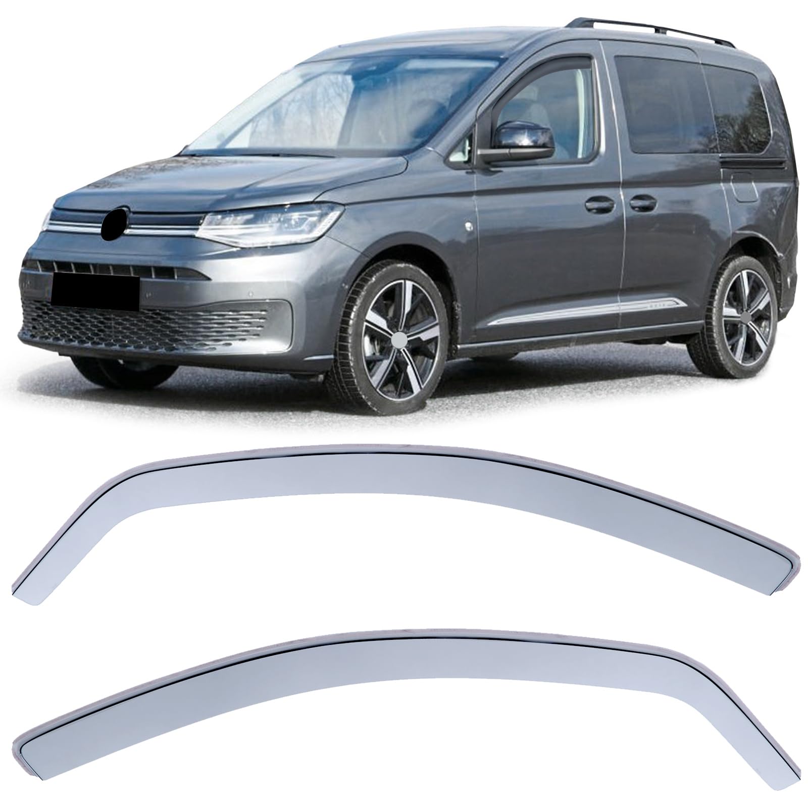 Windabweiser Regenabweiser Windschutz Hell für VW Caddy 5 SB ab 20