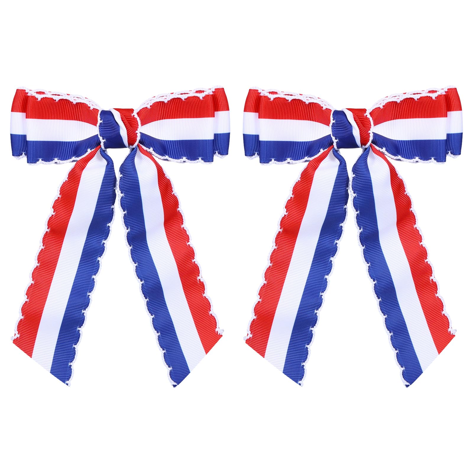 Navy Blue Hair Bow Clips - Handmade Grosgrain Ribbon -19