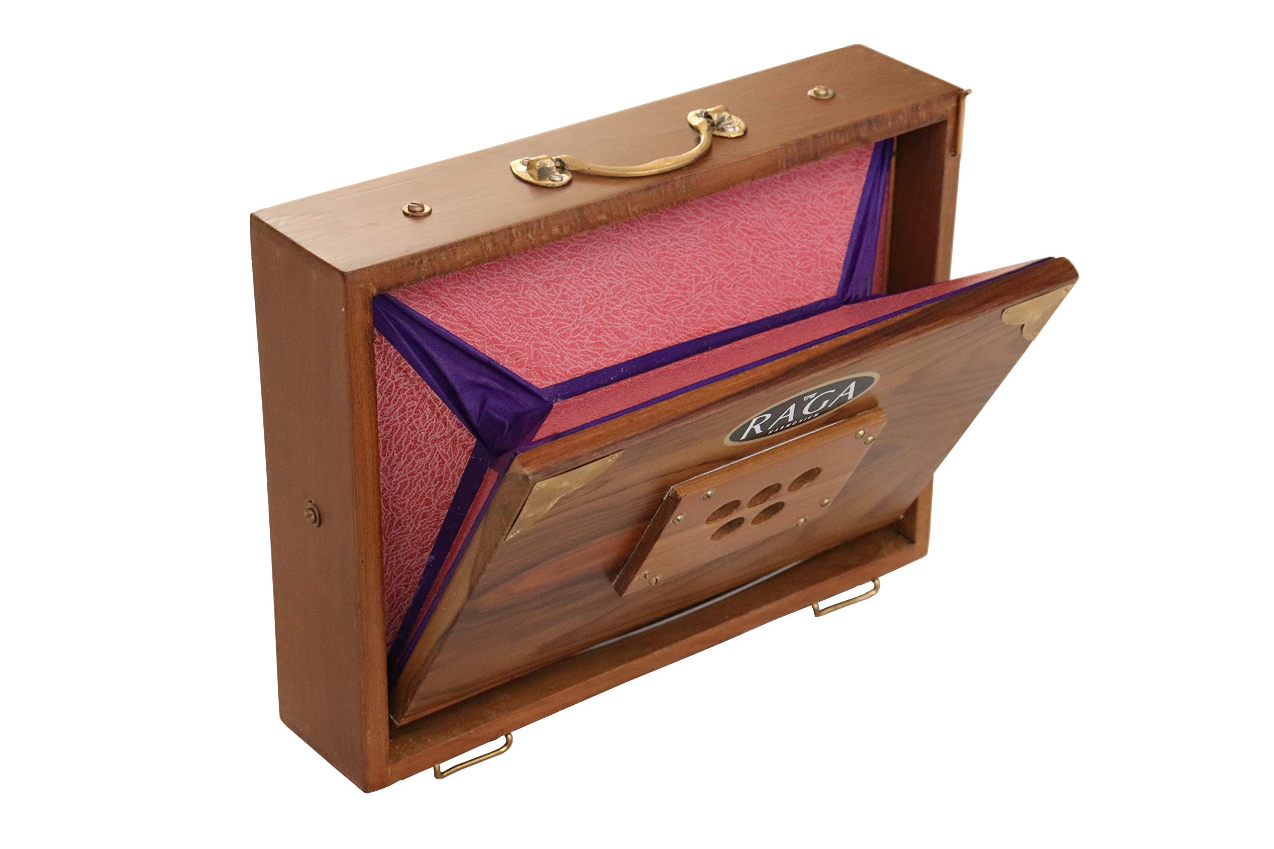 Shruti Box Raga Mini Professionnel en Teck - Gamme de Do à Do (3 à 4), 30 x 22 x 8,5 cm, 2 kg, Accordage 440 Hz
