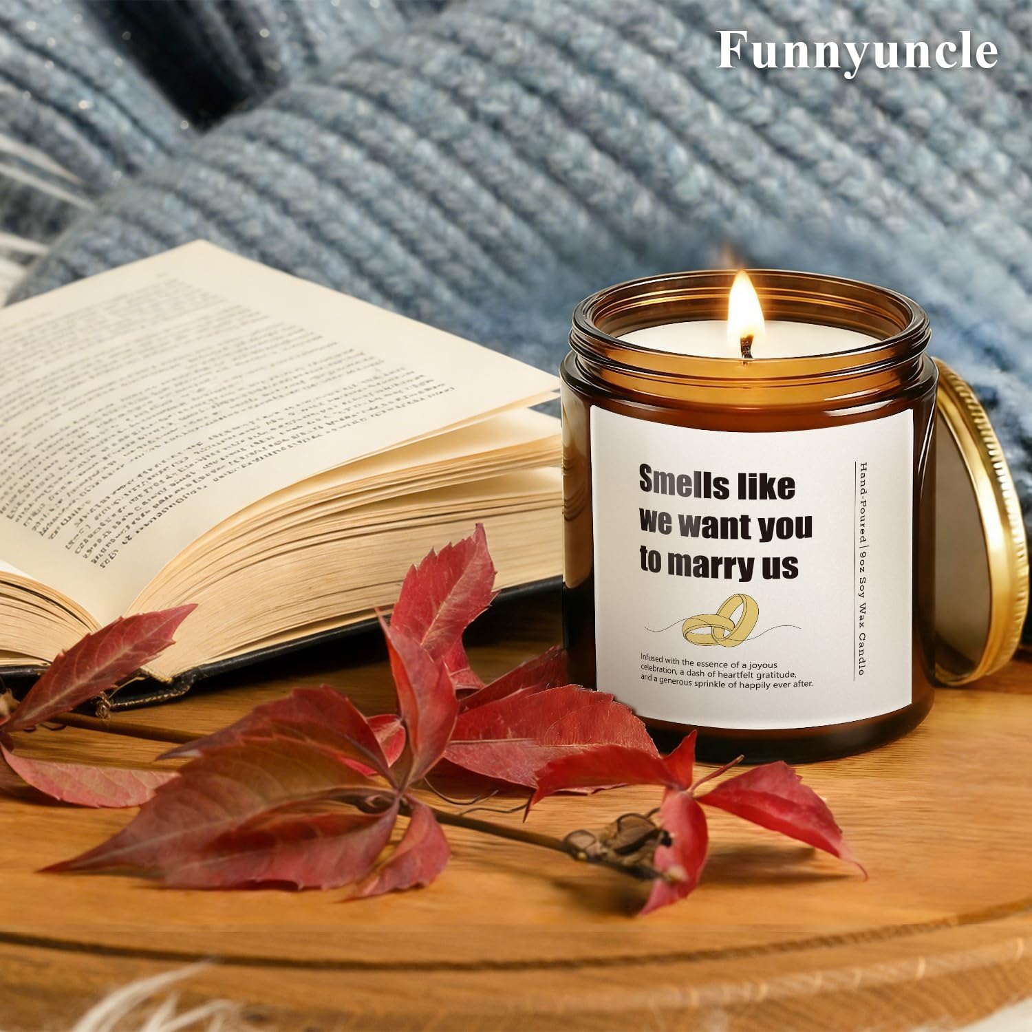 Funnyuncle Wedding Officiant Gift, Officiant Proposal Gifts, Groomsman Bridesmaid Candle, Thank You Gift 9oz Lavender Scented Soy Wax