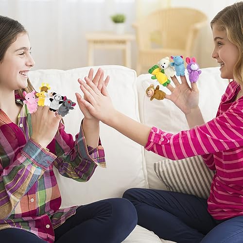 Miniatura 6 de Paquete de 28 tarjetas para el día de San Valentín con marionetas de dedo, juego de títeres de felpa suave de animales, intercambio de San Valentín