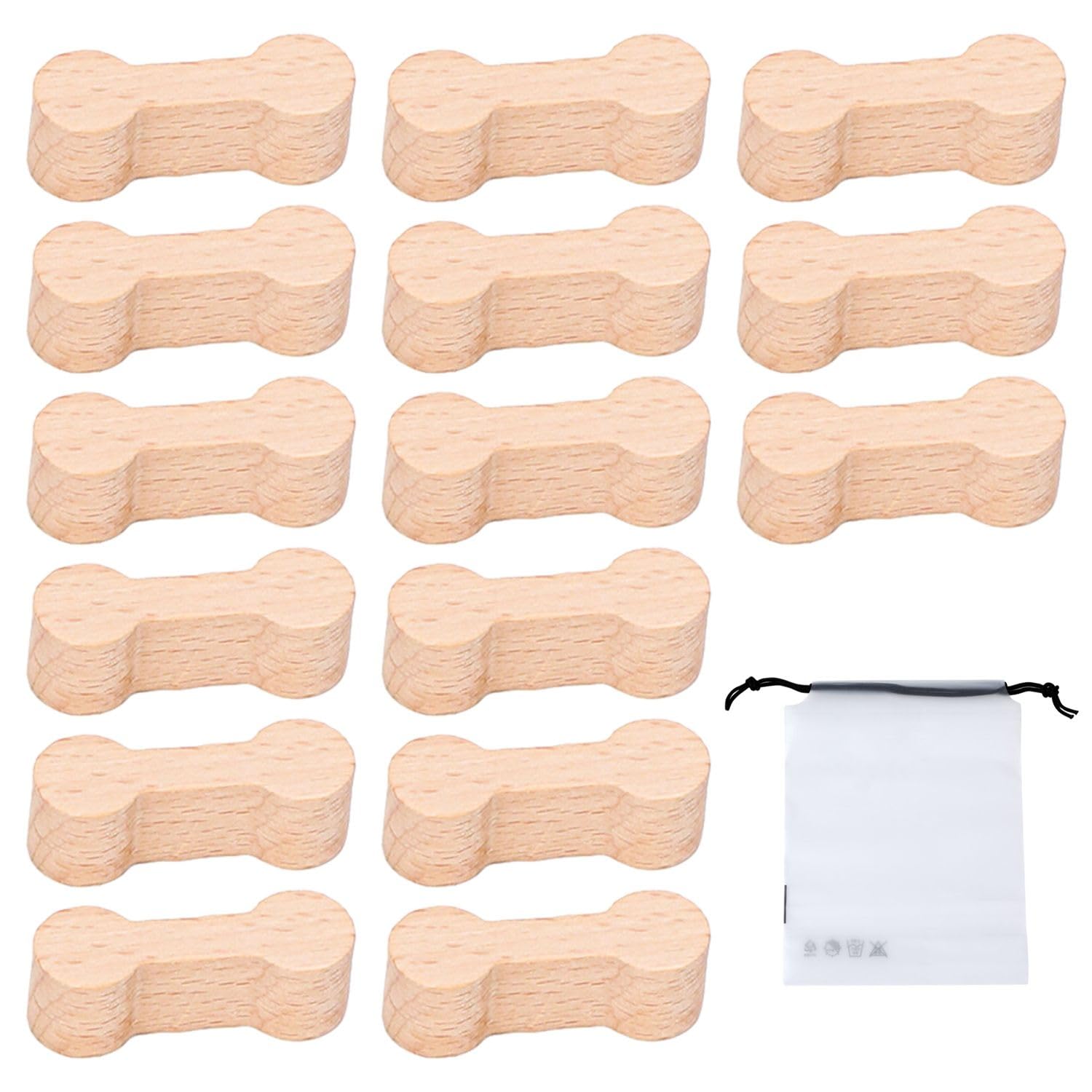 15 Track Connectors with 1 Piece Storage Bag, Train Track Connector Fixtures, Wooden Train Track Accessories, Loose Track Accessories, Ages 3+.