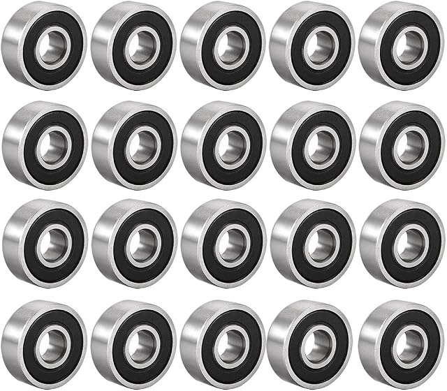 sourcing map 606-2RS Deep Groove Ball Bearing Double Sealed 180016 6mm x 17mm x 6mm High Carbon Steel Z1 Bearings (Pack of 20)