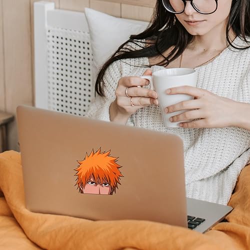 Miniatura 8 de 6 calcomanías de coche de anime de 6.1 pulgadas para mujereshombres, calcomanías de Ichigo de la muerte de anime, accesorios de automóvil de anime,