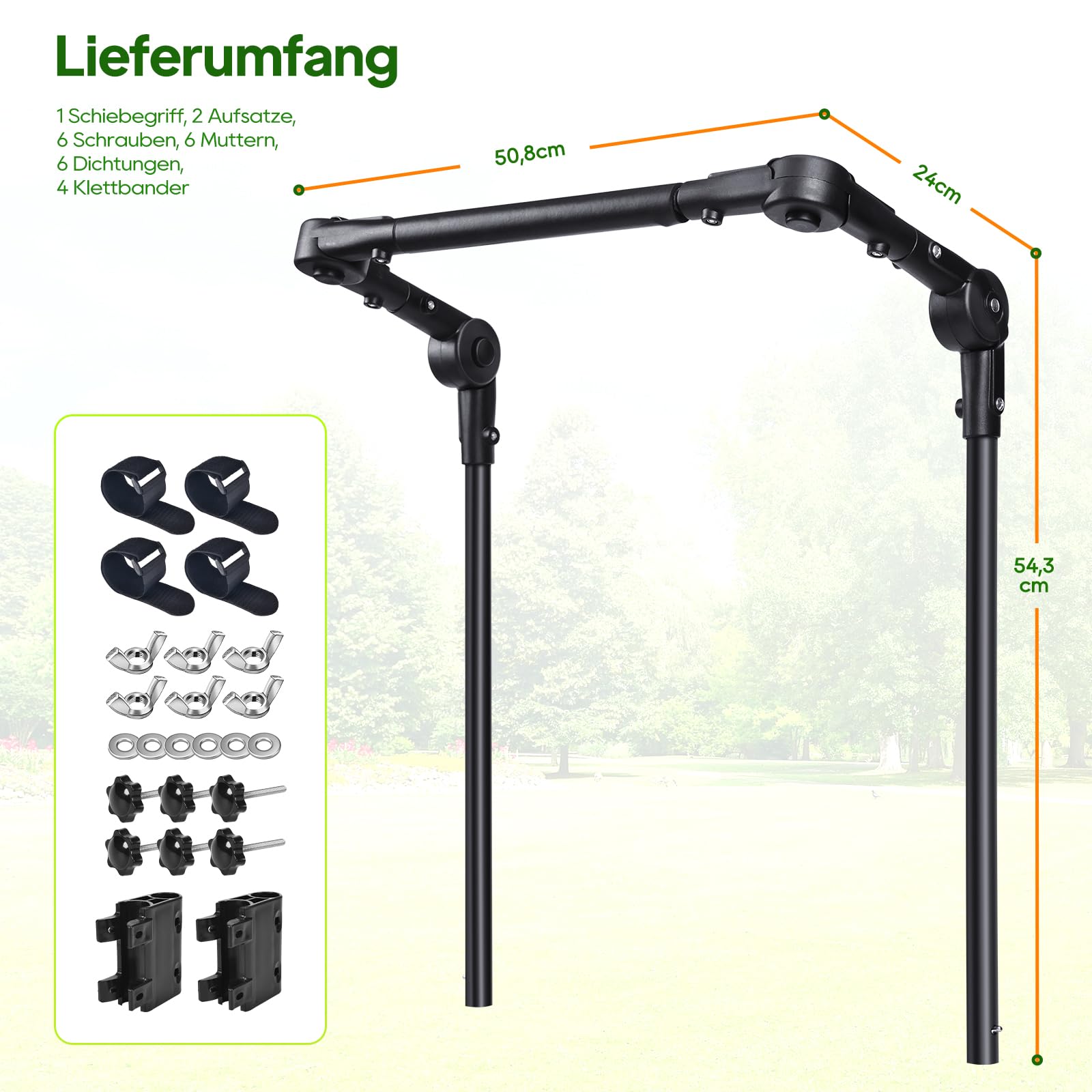 Upgrade - Carrito de repuesto para carrito, mango plegable, mango ergonómico, accesorio de acero para exteriores, camping y playa