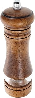 MUELODSIC Manual Pepper Grinder and Salt Shaker, Small Oak Wood Ceramic Core Mill, Vintage Style Seasoning Bottle for Kitchen Use