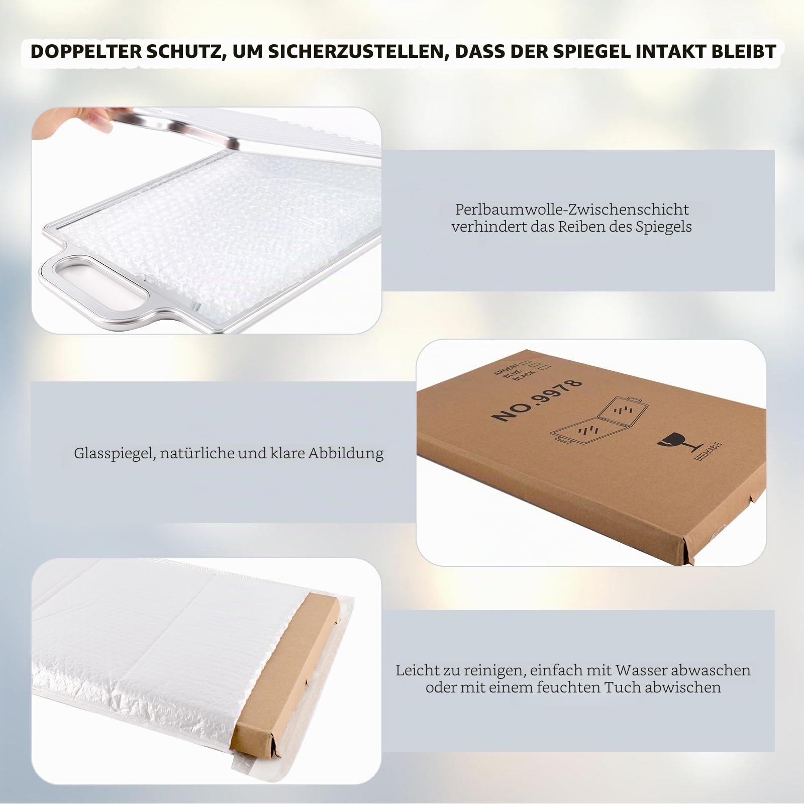 Faltbarer Backstage-Spiegel mit Griff 25.4x74 Zentimeter Faltbarer Tanzspiegel mit Griff Tanztasche Tänzer für Künstler Ästhetiker Home Fitness Spa