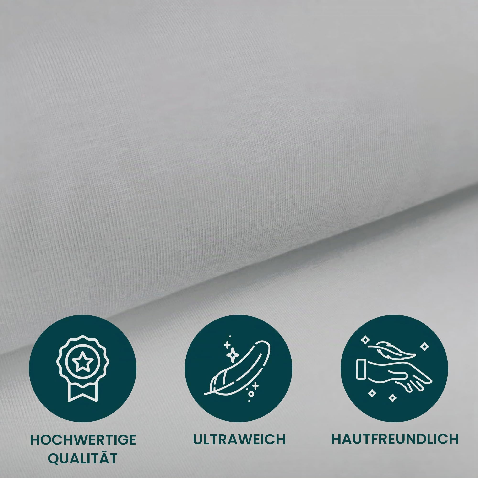 Bettlaken Queensbett-Wohnmobil 2er Set - 1 Molton und 1 Spannbettlaken Grau(135-160cm x 210cm) für Wohnmobil oder Caravan - 100% Baumwolle -Oeko-TEX -