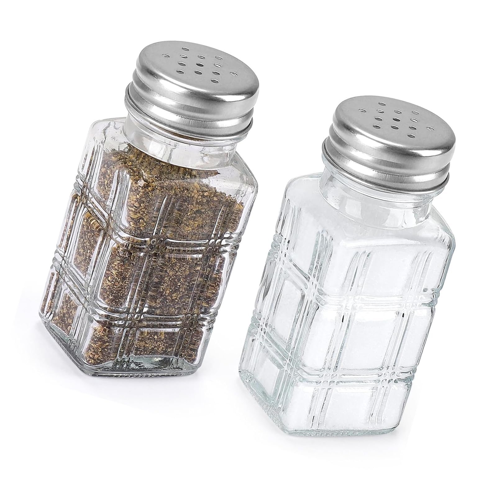 Xjdzineq 2 Pieces Clear Glass Seasoning Jars Perfect for Storing Salts Peppers Condiment Bottles with Lids for Kitchen Glass Seasoning Containers
