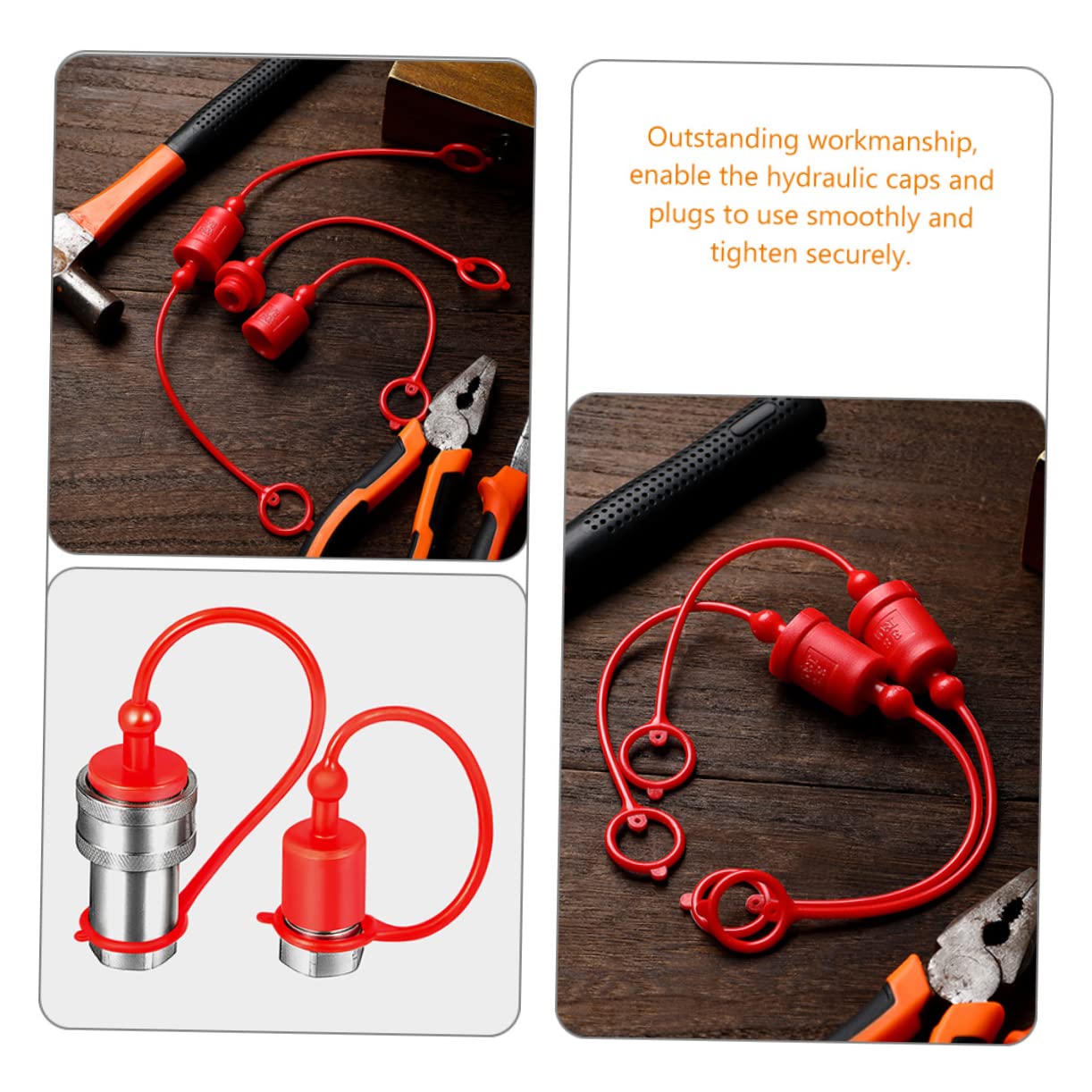 BESPORTBLE Hydraulik Staubkappen aus Kunststoff 3/4 Npt Flat Face 2 Satz mit Je Einer Männlichen und Weiblichen Staubkappe Rot Leichtgewichtig zum Schutz und Verlängerung der Lebensdauer