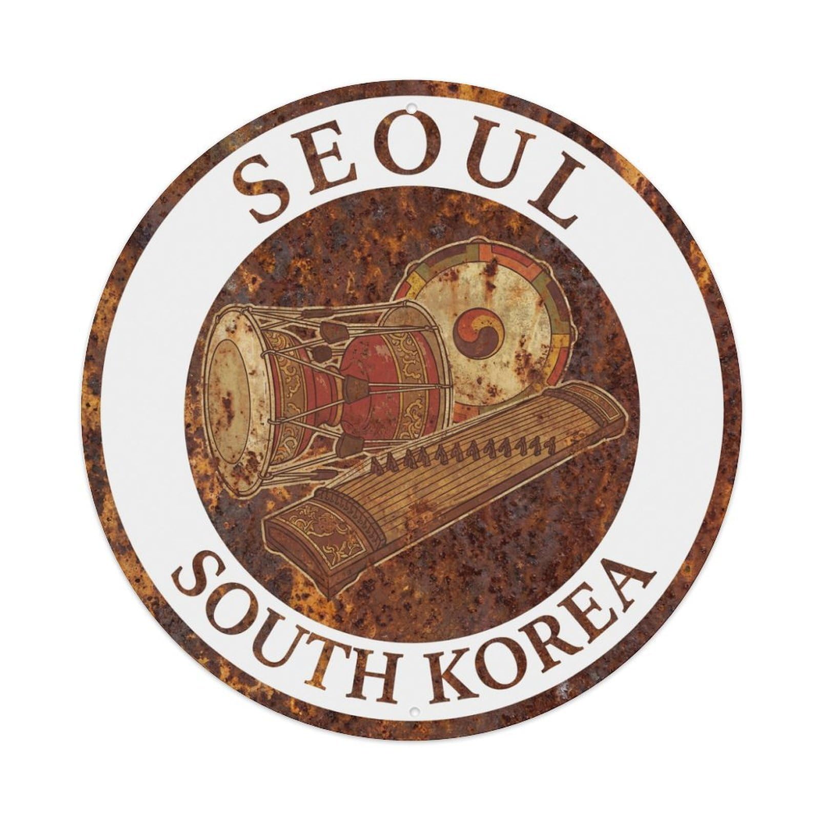 Vintage Travel Seoul Korea Tradition Metal Tin Sign