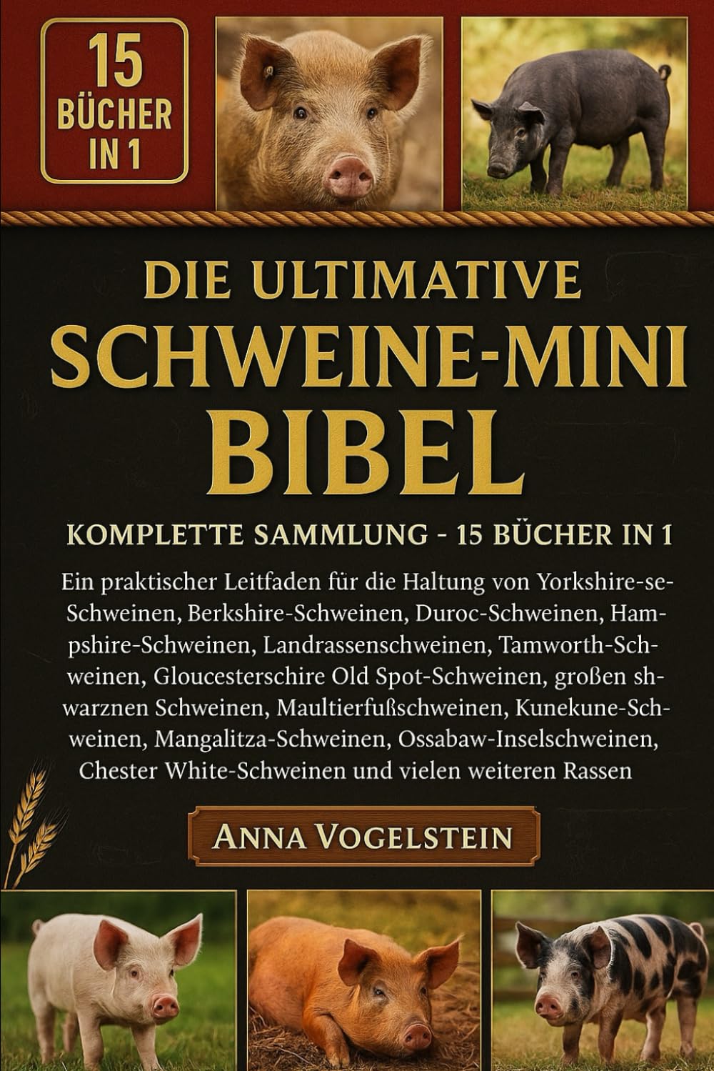 Die Ultimative Schweine-Mini-Bibel: Komplette Sammlung – 15 Bücher In 1: Ein praktischer Leitfaden für die Haltung von Yorkshire-Schweinen, ... Landrassenschweinen, Tamworth-Schweinen...
