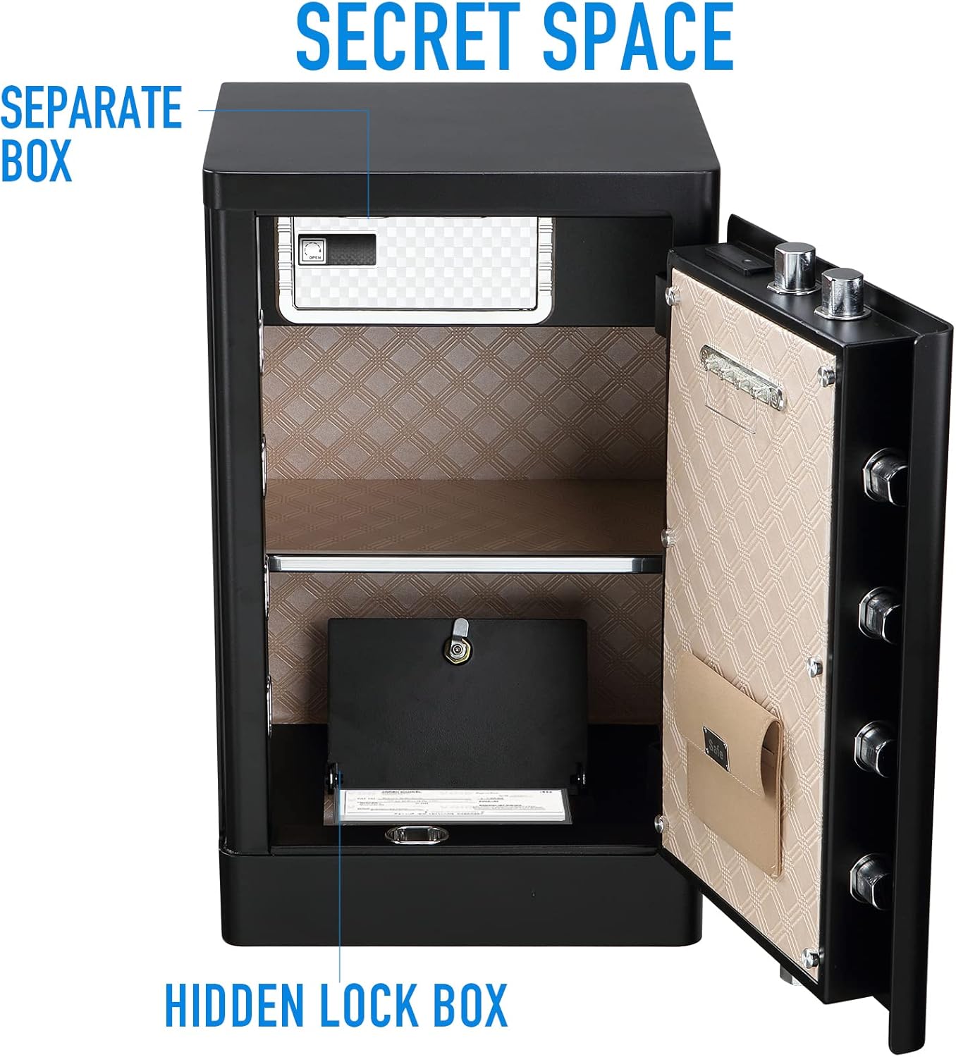 TENAMIC Fingerprint Safe Box with Separate Lock Box and Keypad Security