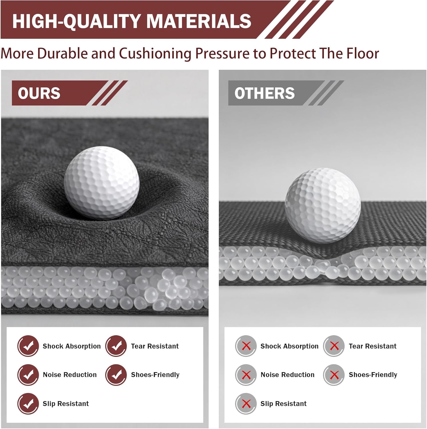 Stepwaver Extra Large Exercise Mat, 6'x4'/7'x5' /8'x5' (6mm) Thick Workout Mat for Home Gym & Garage Flooring, Shoe-Friendly, Non-Slip, Ultra Durable, Thick Large Workout Mats for Home Workouts