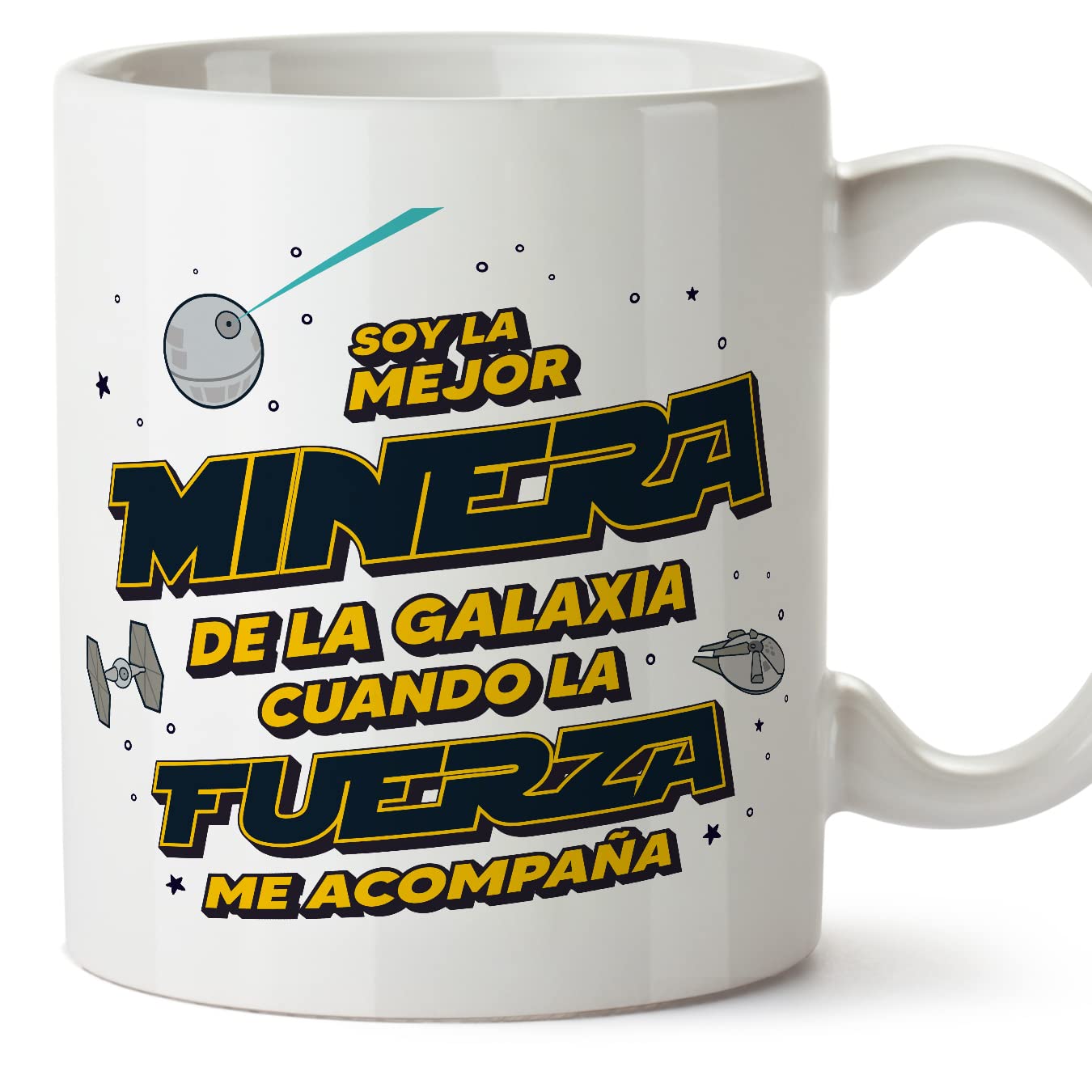 MUGFFINS Tazas para JEFE hombre - En Español - Mejor de la Galaxia Cuando Fuerza me Acompaña - 11 oz / 330 ml - Regalo original y divertido — view 81