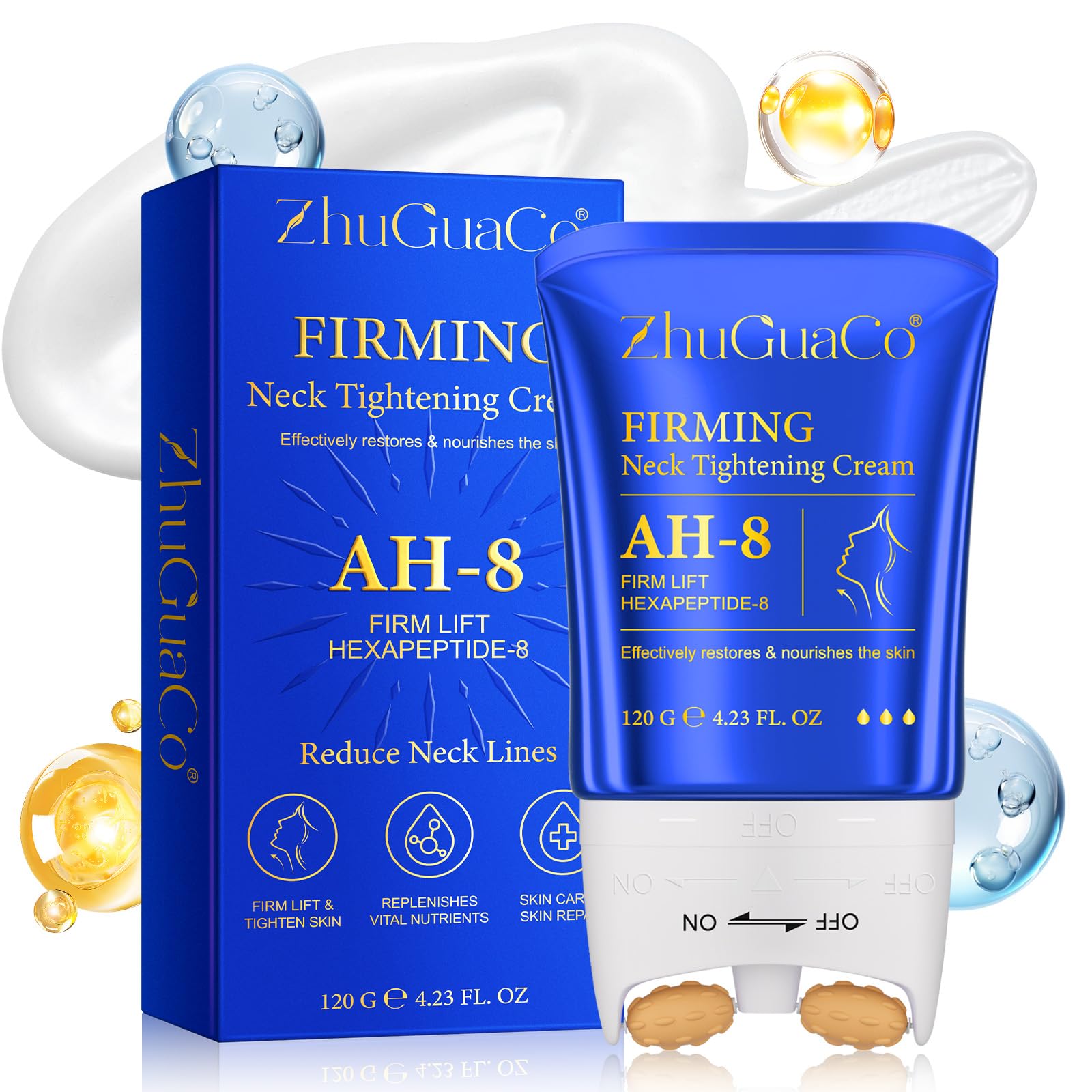 Decollete Donna, Crema Collo e Decollete Effetto Lifting, Combattere il Doppio Mento, AH-8 Collo e Décolléte crema Lifting, Crema Antirughe Donna collo, Rassodare la Pelle, Riduce le Rughe e Idrata
