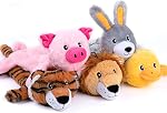 Nocciola 5 pcs Dog Squeaky Toys, 5 Funny Strange Squeak Sounds for 5 Different Animals, Durable Stimulate Toy for Small to Large Dogs | 5 Funny and Strange Sounds for Different Animals, Durable Plush Interactive Toys for Puppy Dog Adult