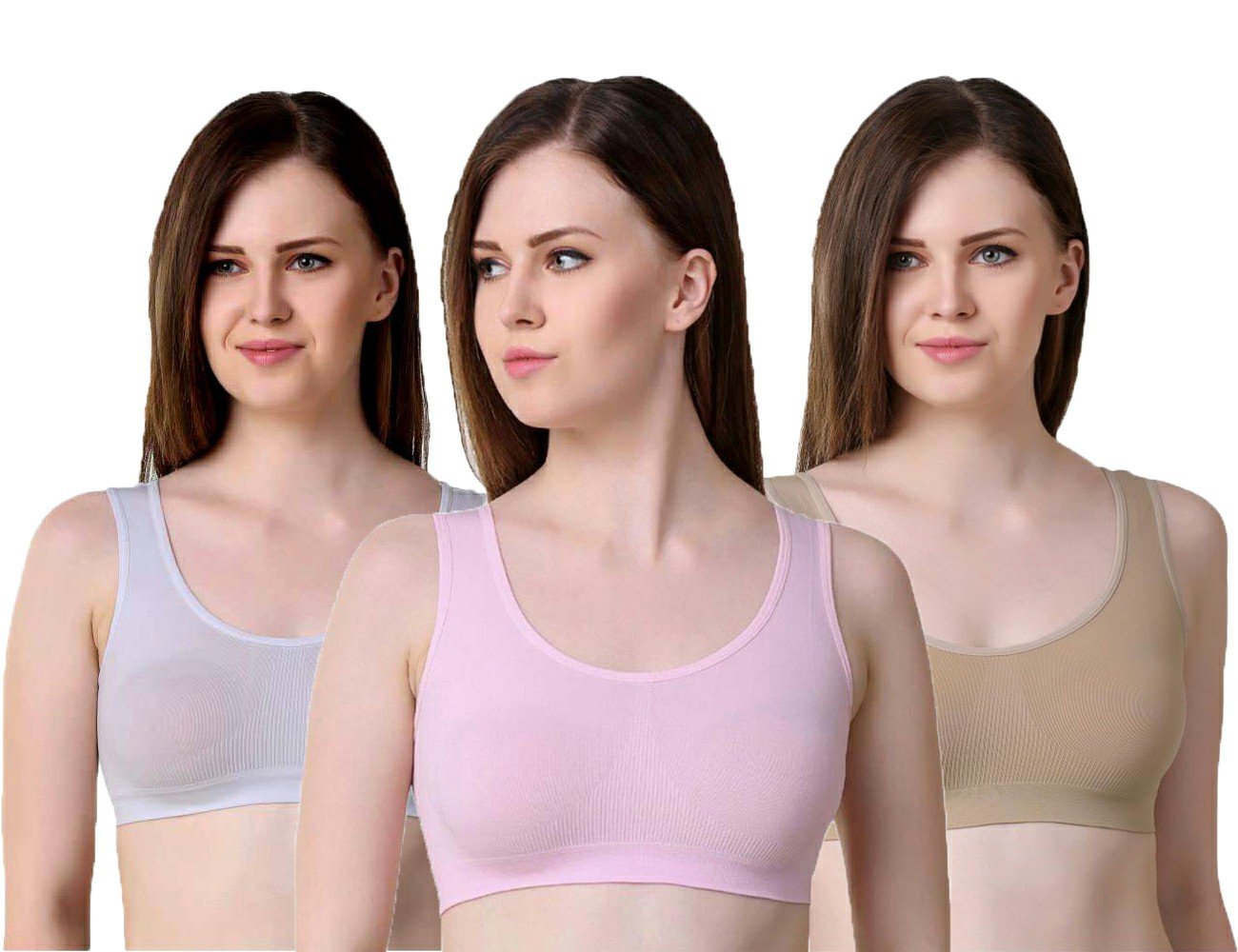 MLD Super Stylish Women's Air Sports Bra- Pack of 3 (Free Size, Size of 28 to 38)-image-30