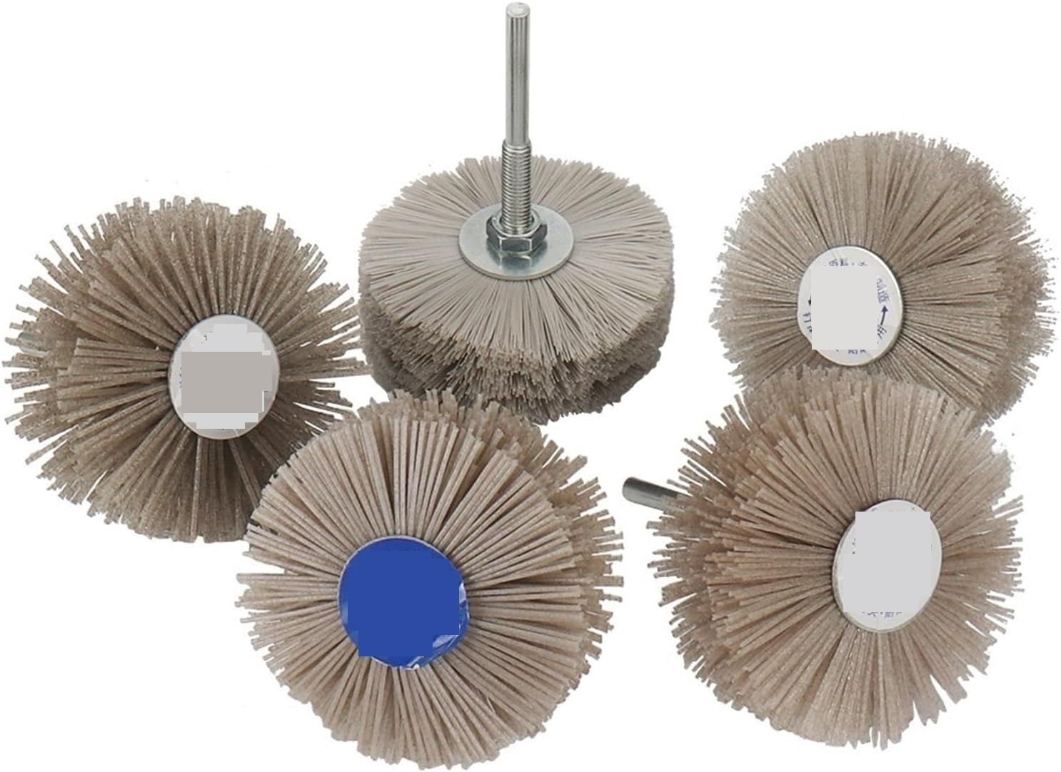 Szczotki druciane Wiertła, 4 szt. 80 mm wiertarka ścierna drut ścierny nylonowa szczotka polerska do mebli drewnianych wykończenie mahoniowe szczotki metalowe(4pcs Grit600)