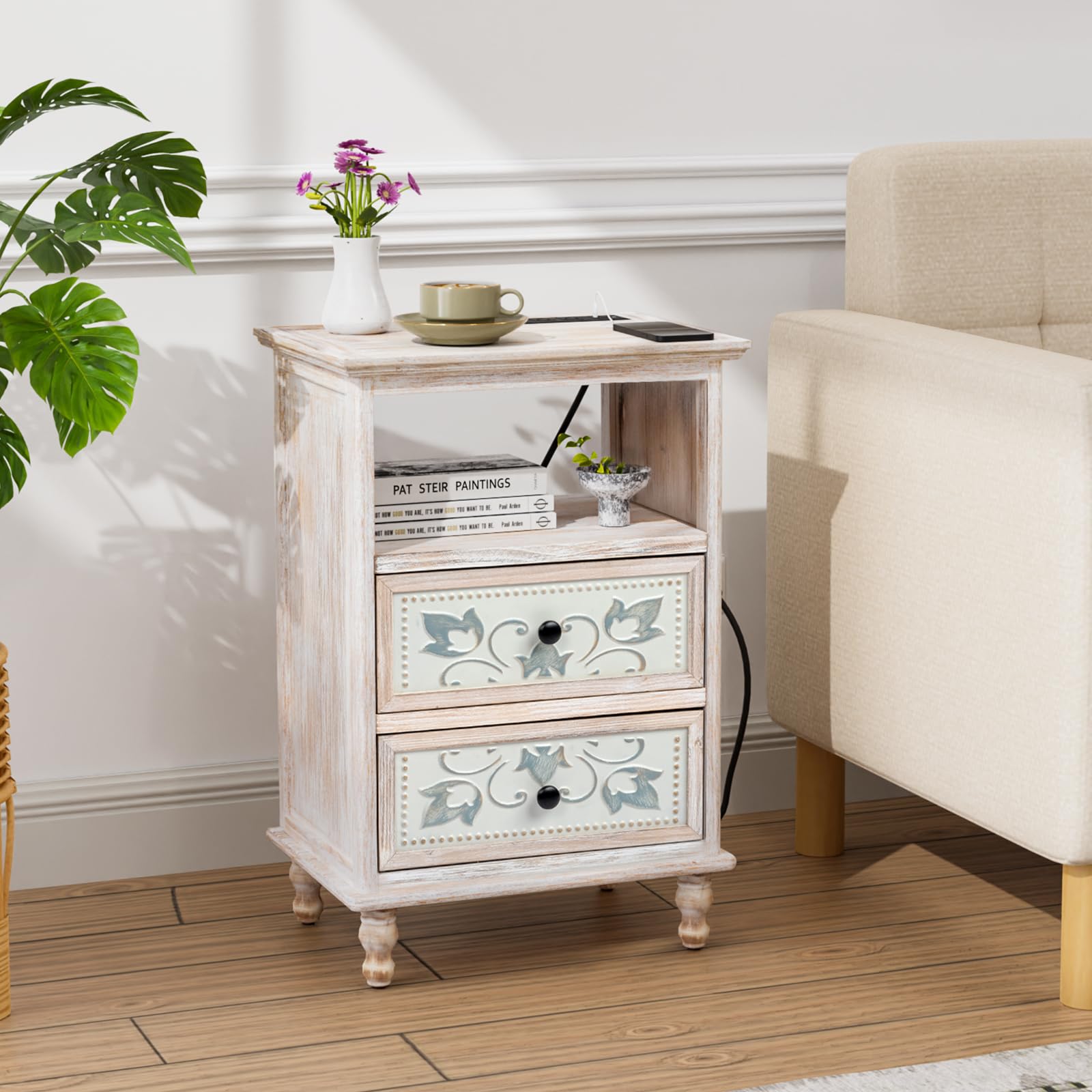 VINGLI French Country Nightstand