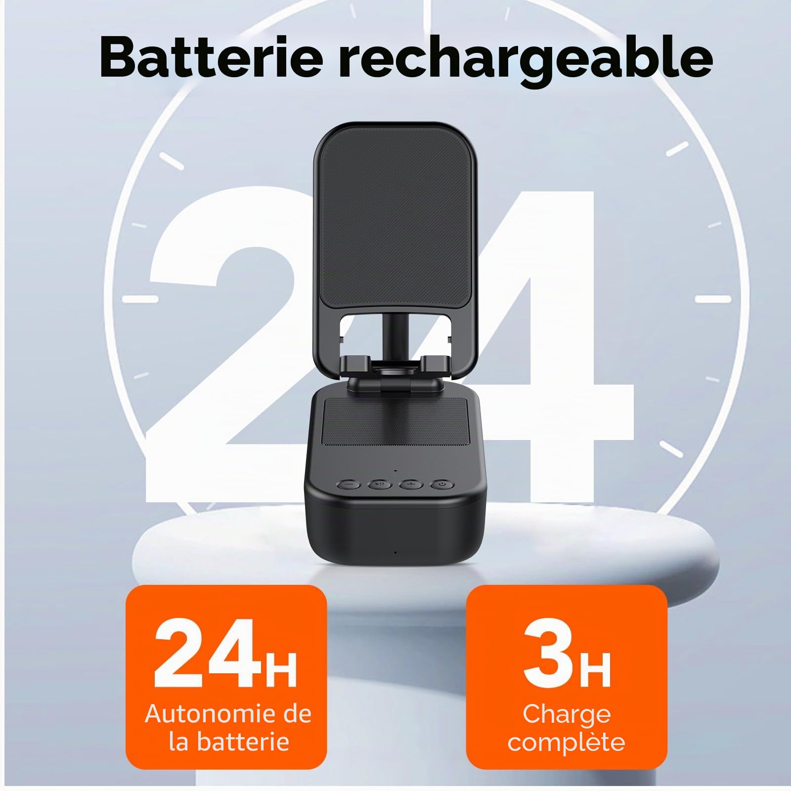 Enceinte Bluetooth Portable,Support Pliable pour téléphone Portable Bureau,Anti-Dérapant&Son Surround HD,IP7 Waterproof,Support Téléphone Bureau Convient pour Phone/Pad, pour Hommes,Femmes