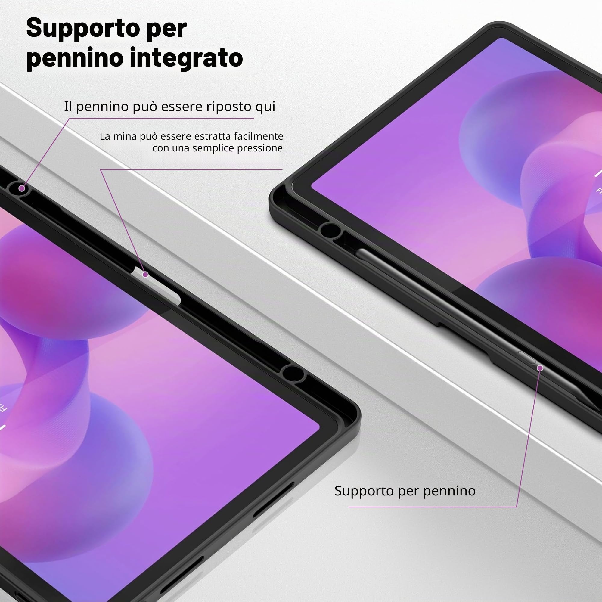 EasyAcc Custodia Compatibile Lenovo Idea Tab 11 Pollici 2025 TB-336ZU TB-336FU PU Pelle Protettiva Nero
