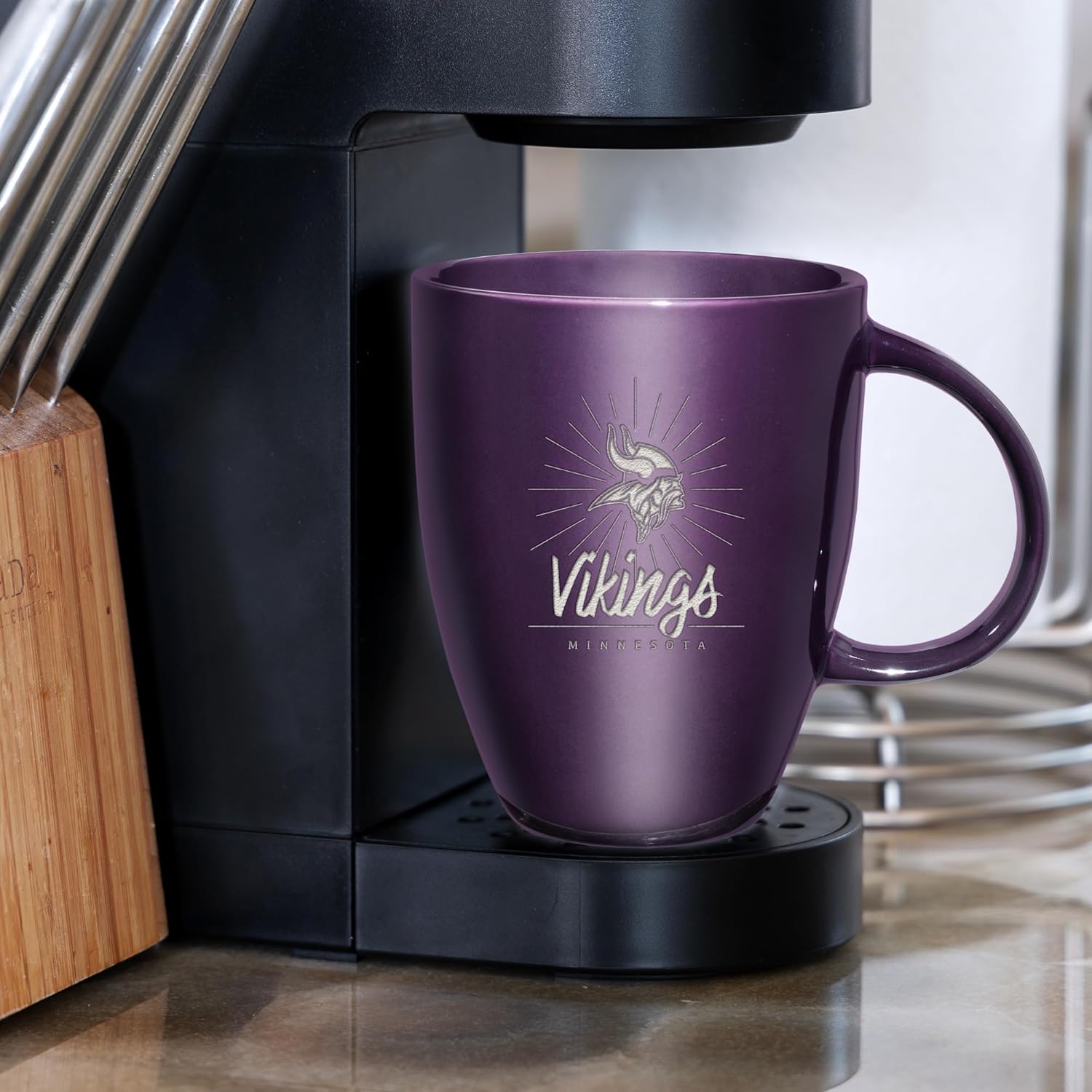 Rico Industries NFL Football Sunburst 18oz Laser Engraved Ceramic Lustre Mug - Image 2