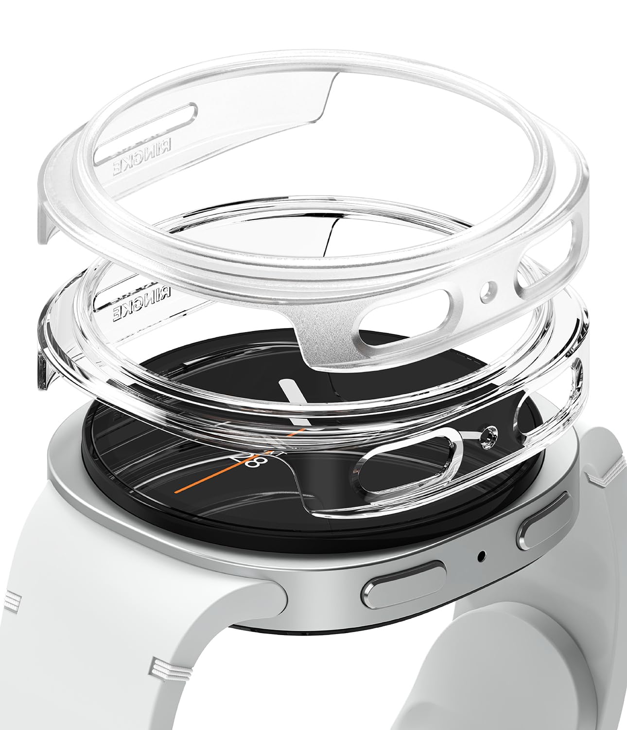 Ringke Slim [2 Pack / 44mm] Compatible with Samsung Galaxy Watch 8 Case, [Frame Only] Anti-Yellowing Scratch Resistant Lightweight Hard PC Protection Cover - Clear & Alpine Clear