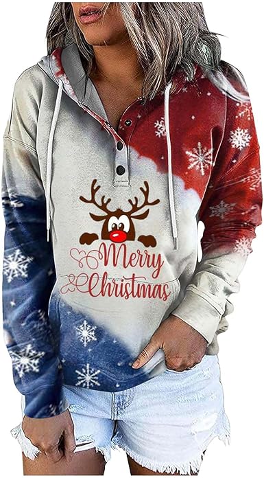 OIUHJN Sport sweatshirt dames dames shirt button warm pocket trekkoord  lange mouwen hoodie bedrukte trui S hoodie, blauw-b, S : Amazon.nl:  Kleding, schoenen \u0026 sieraden