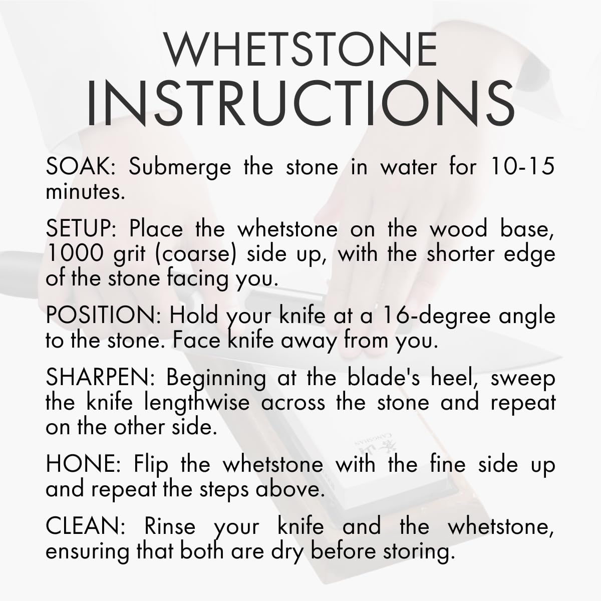 Cangshan 503800 Dual-Sided Whetstone Knife Sharpener 1000/6000 Grit