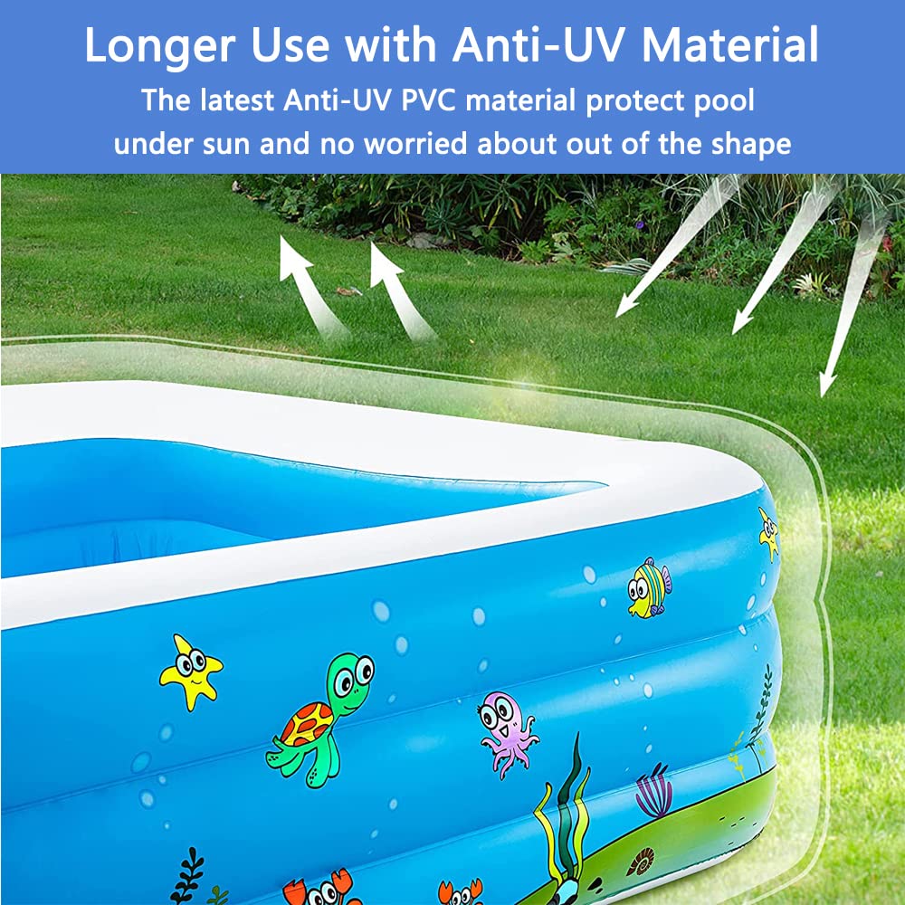 Inflatable Swimming Pool, FullSized Family Pool, Kiddie Pool, Blow Up