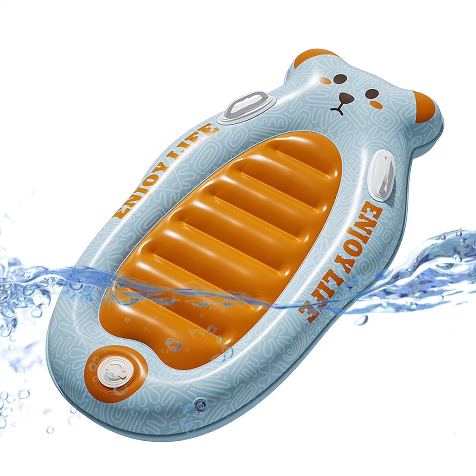 Surf Body Board Aufblasbares Bodyboard für Kinder, tragbares Surfbrett mit Griffen, langlebiges Board am Meer für Pool-Schwimmer, für und Mädchen, Sommerurlaub, Park