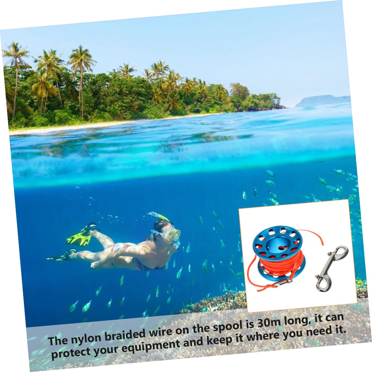 2 Sets Advanced Scuba Spool Reel Für Taucher Tauchen Reel Tool Unterwasser Tauchen Spool Snap Clip