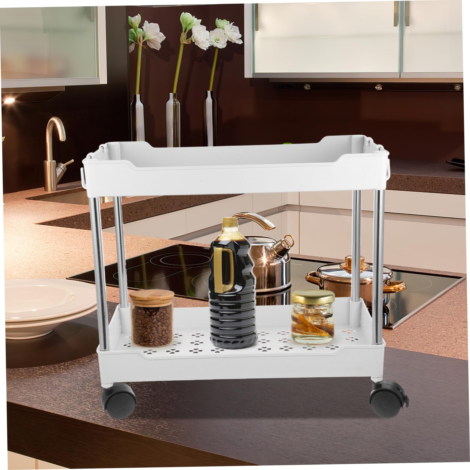 Mikinona Elegante Contenitore Sottolavello A Doppio Per Condimenti Organizer Per Spezie Organizer Da Cucina Salvaspazio Porta Salse
