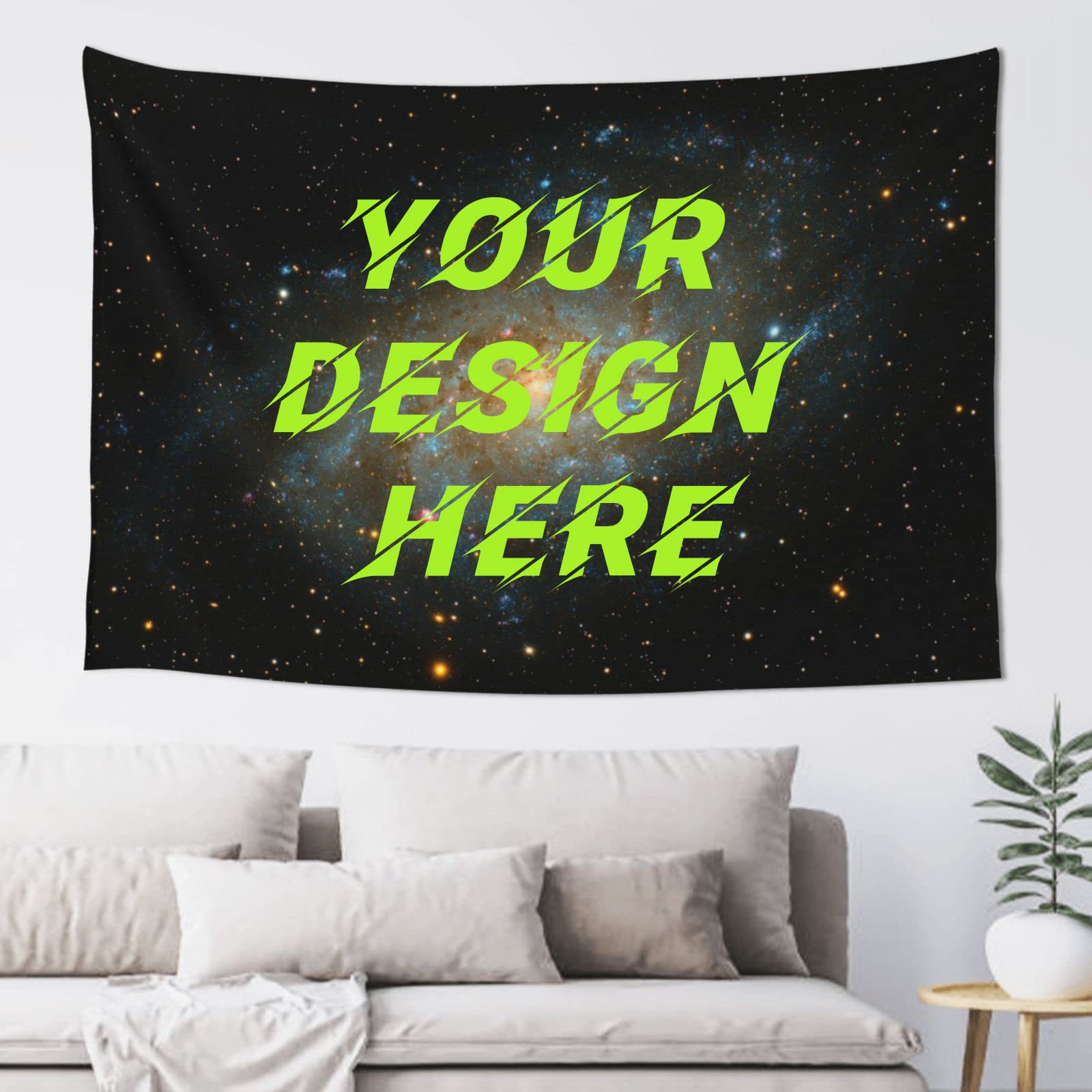 Custom Tapestry, Custom Backdrop, Personalised Image Photo Text Wall Tapestry, Wall Hanging Decor, Tapestry for Room Decor Wedding Family Memorial Gift (Landscape, 60 X 40 inch (152 x 102cm))