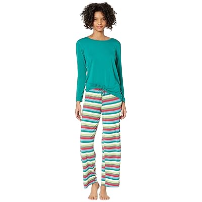 Kickee Pants Long Sleeve Loosey Goosey T Shirts Pants PJ Set Women