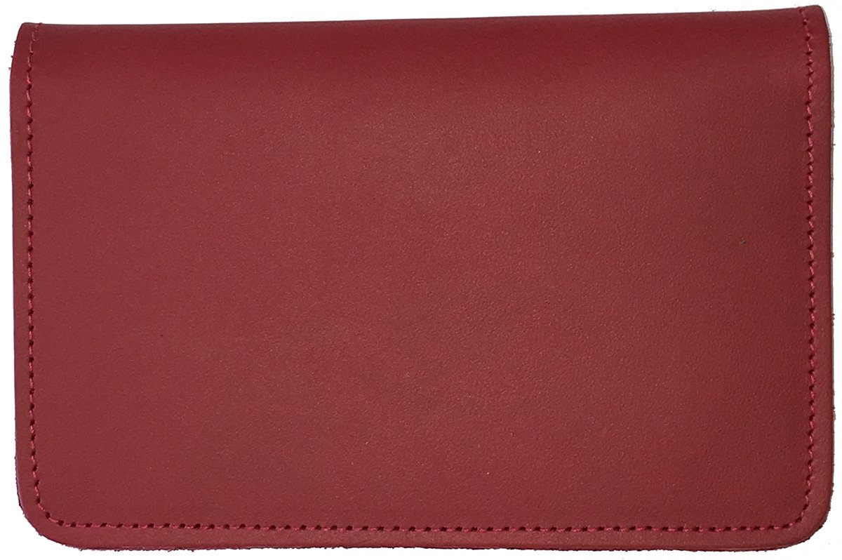 123 Cheap Checks Red Leather Top Stub Checkbook Cover