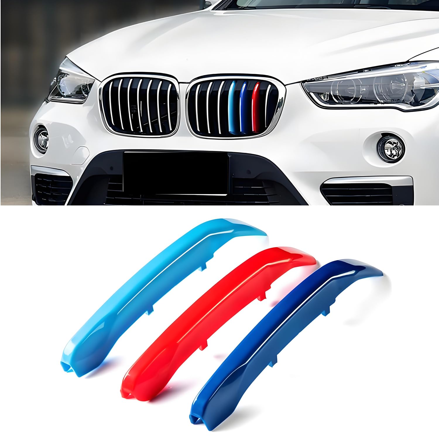 Automotive Grill Inserts for BMW X1 F48 2016 2017 2018 2019 7-Beam, Front Grille Accessories