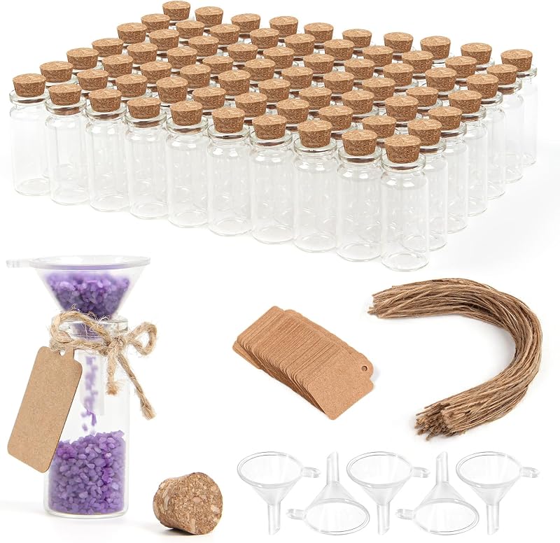 CHERLU Frascos de Vidro de 10 mL com Rolhas, Pacote com 100, Modelo XYP-10