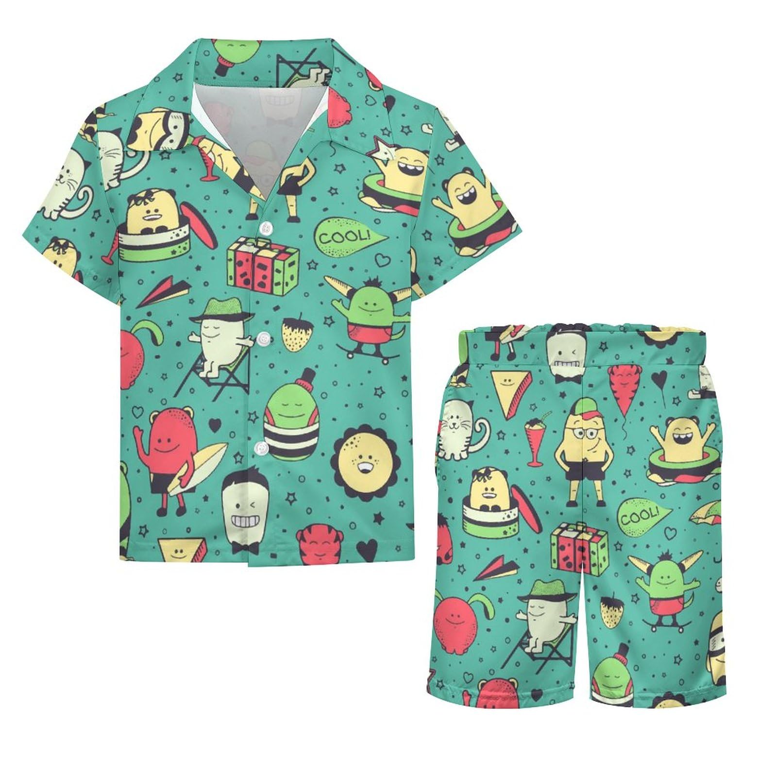 Amazon.co.jp: キッズ アロハシャツ 面白い モンスター柄 キャラクター