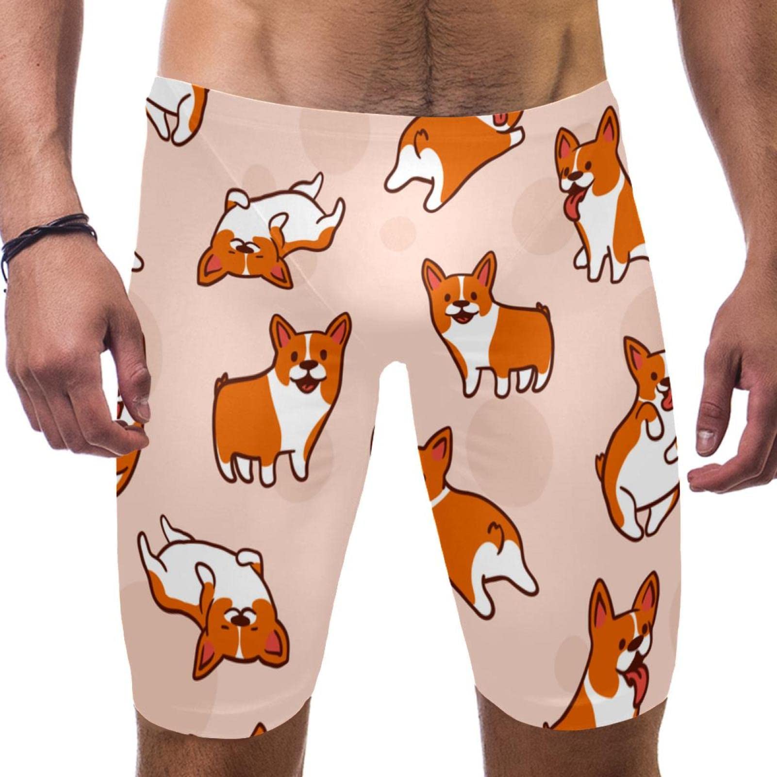 Bañador de natación con Corgis rosa HUI JIN SHOP, ideal para entrenar en la piscina en talla XXL 7