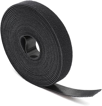 Groove Binding Tape Freely Cut Cable Binding Tape Reusable Double Sided for Easy Organization Storage Heat Resistant Durable Width 0.4 x Length 16.4 ft 1 x 5 m Black