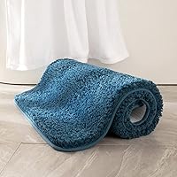 Vista 30 de MIULEE Alfombras de baño naranjas en forma de U, de microfibra suave y absorbente, antideslizantes, de secado rápido, esponjosas, para base