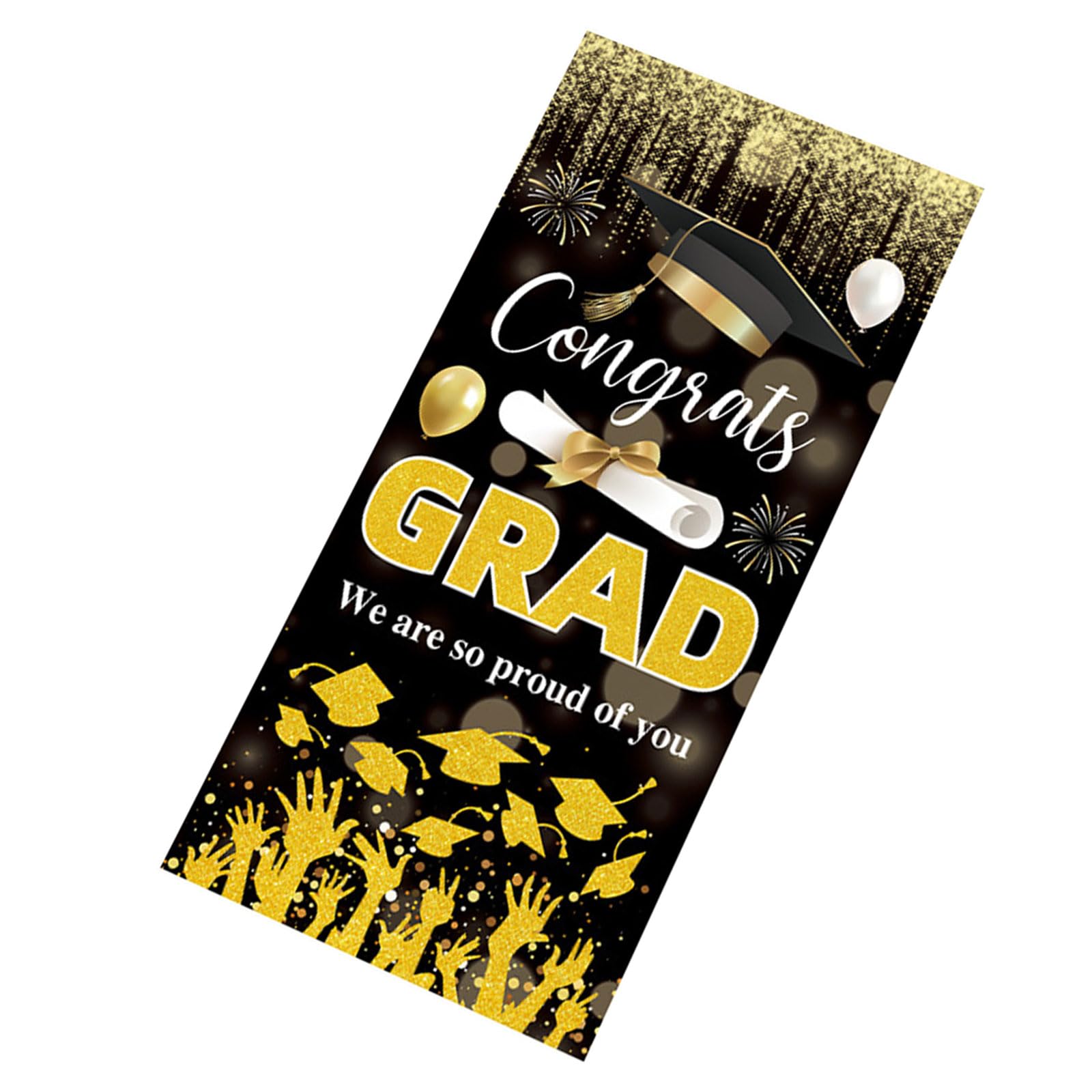 Whoasyst Colorful Polyester Flag Graduation Backdrop Decorations for Graduation Ceremonies Campus Celebration and Outdoor Event Permanent Party Banners
