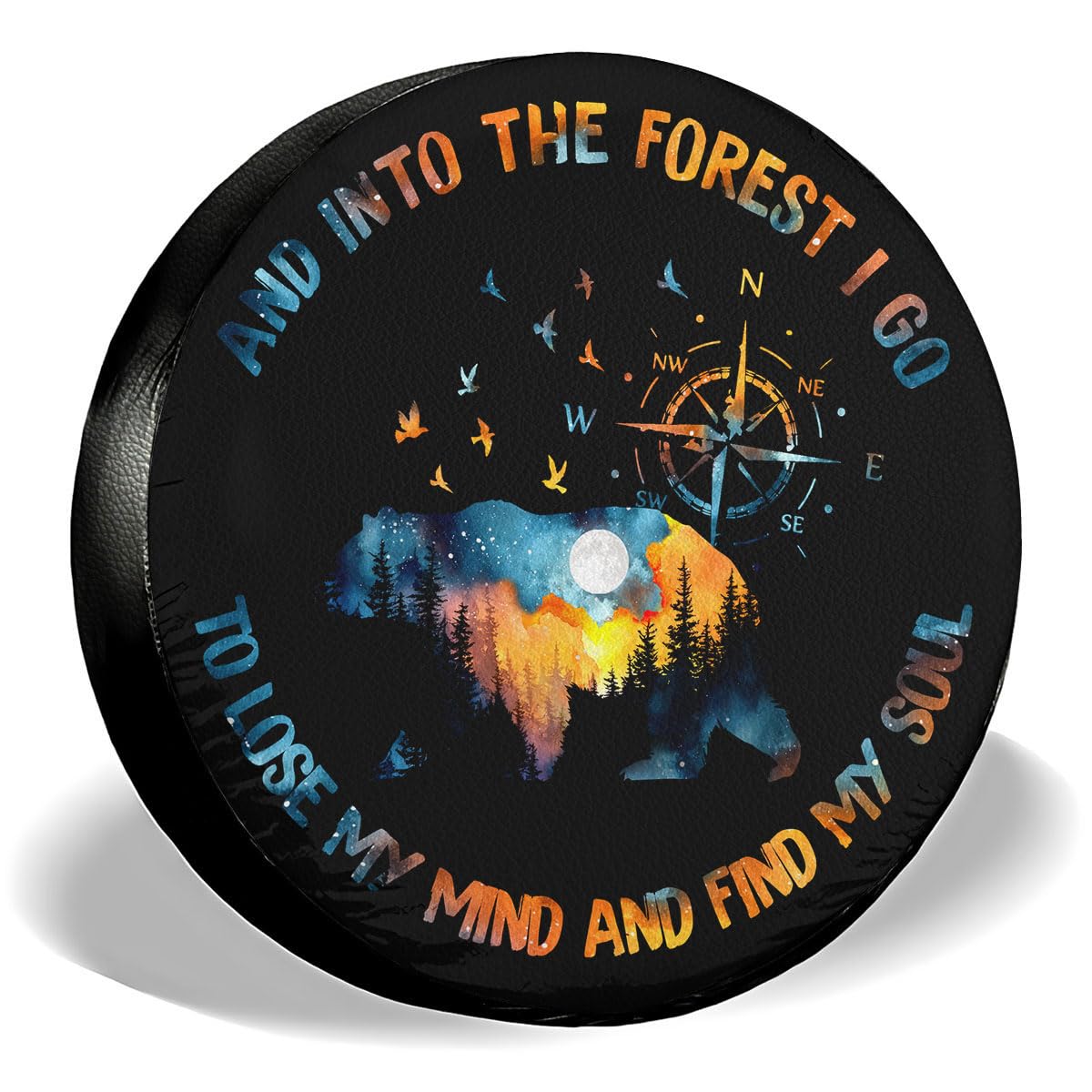 GENANY Bear Inspiration Quote Father's Day PVC Spare Tire Cover for RV Trailer, Waterproof, Size 14 Fits 24-27 Inch