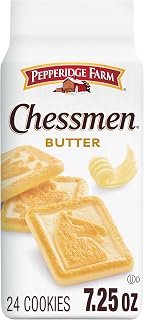 Pepperidge Farm Chessmen Butter Cookies - Rich Buttery Shortbread in Fun Chess Shapes, 7.25 oz Bag