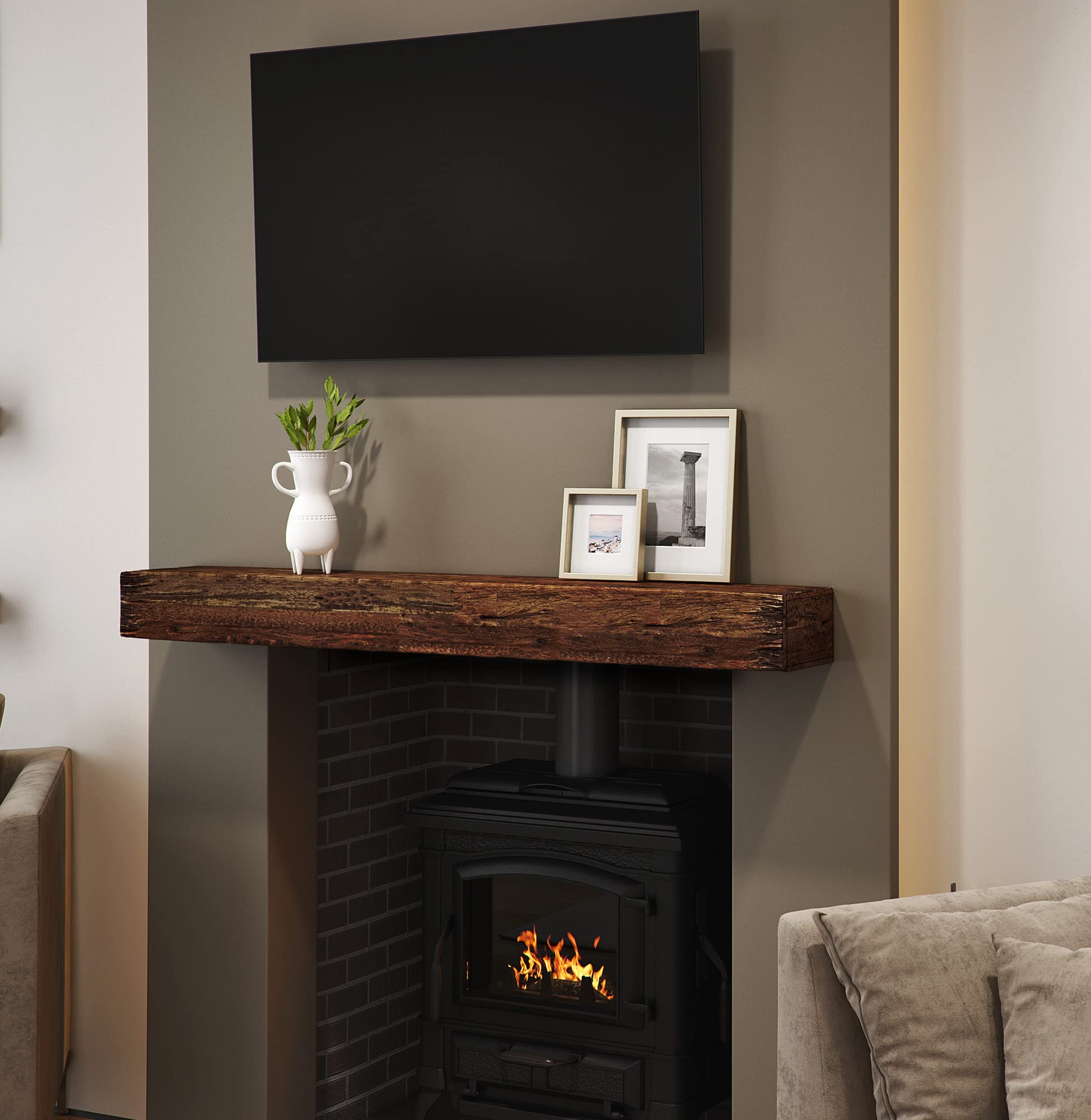 Amazon.com: northbeam Fireplace Mantel Wall Shelf Beam 60 : Home u0026 Kitchen